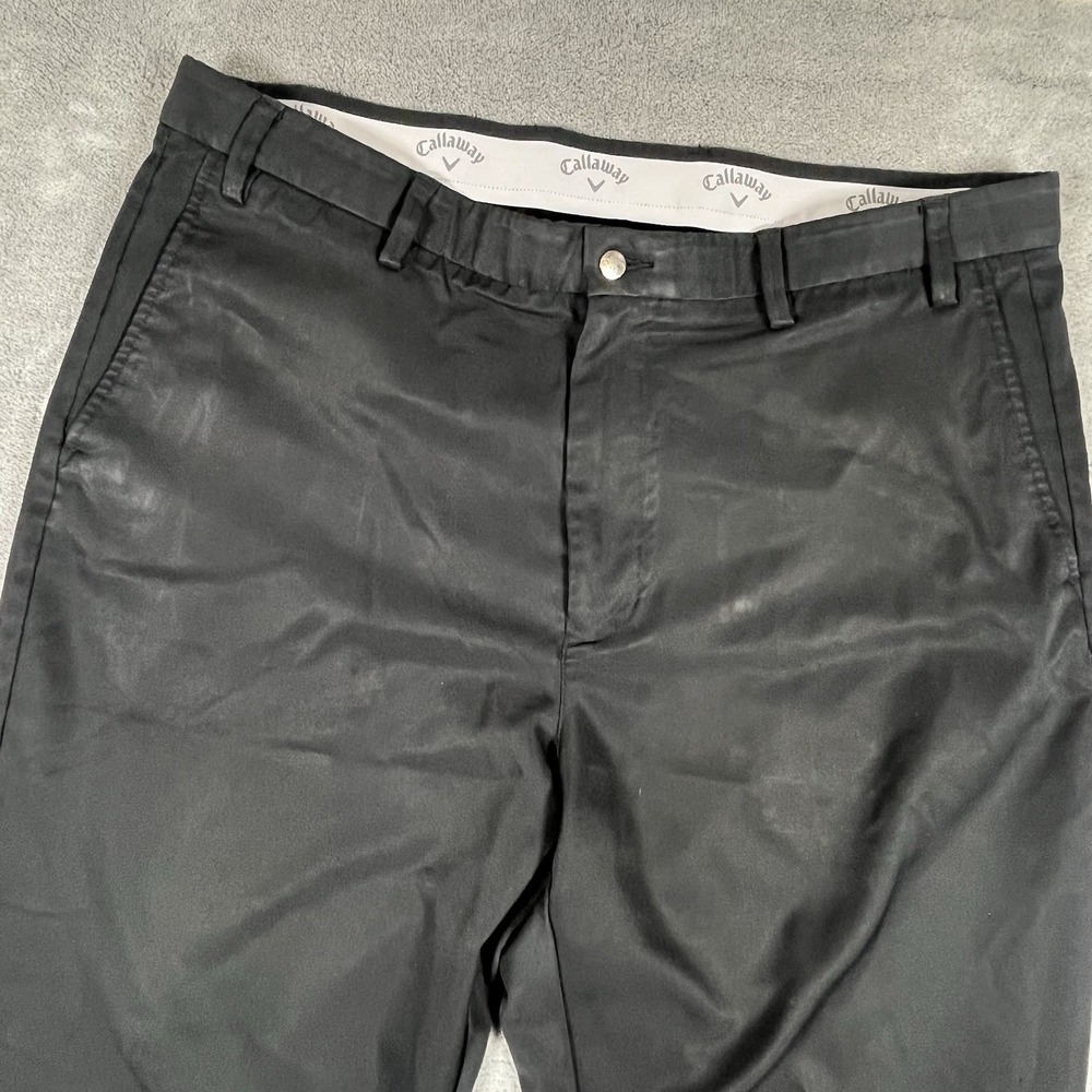 Callaway Golf Pants Men's 40x30 Black‎ Stretch Waistband Performance Flat Front